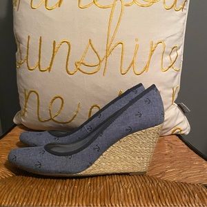 Some Society super cute nautical wedge heels